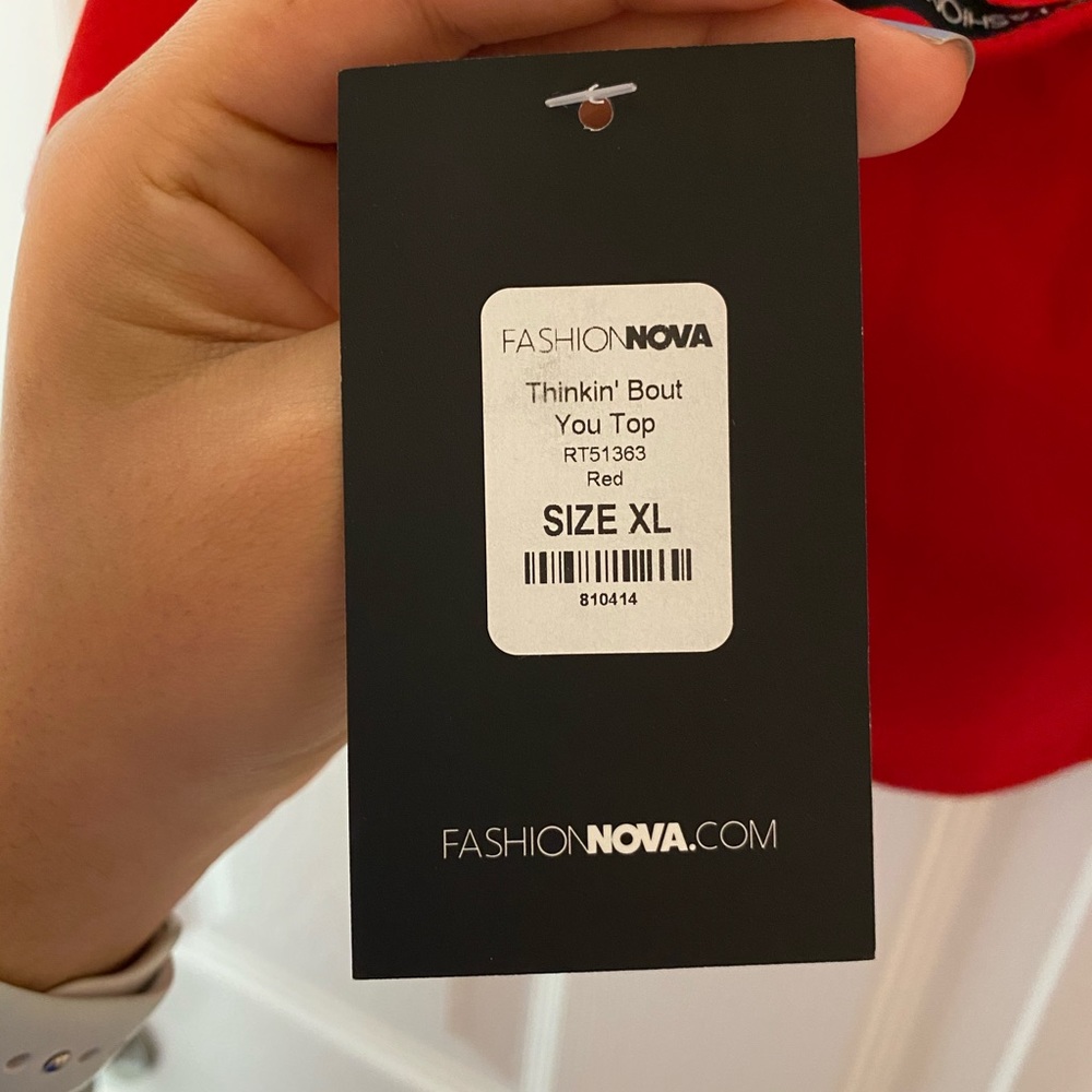 Fashion Nova Thinkin Bout You in Red Top XL